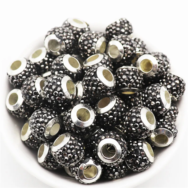 20 шт 45 Цвет Роскошные чешские Стразы с большим отверстием Европейские Бусины