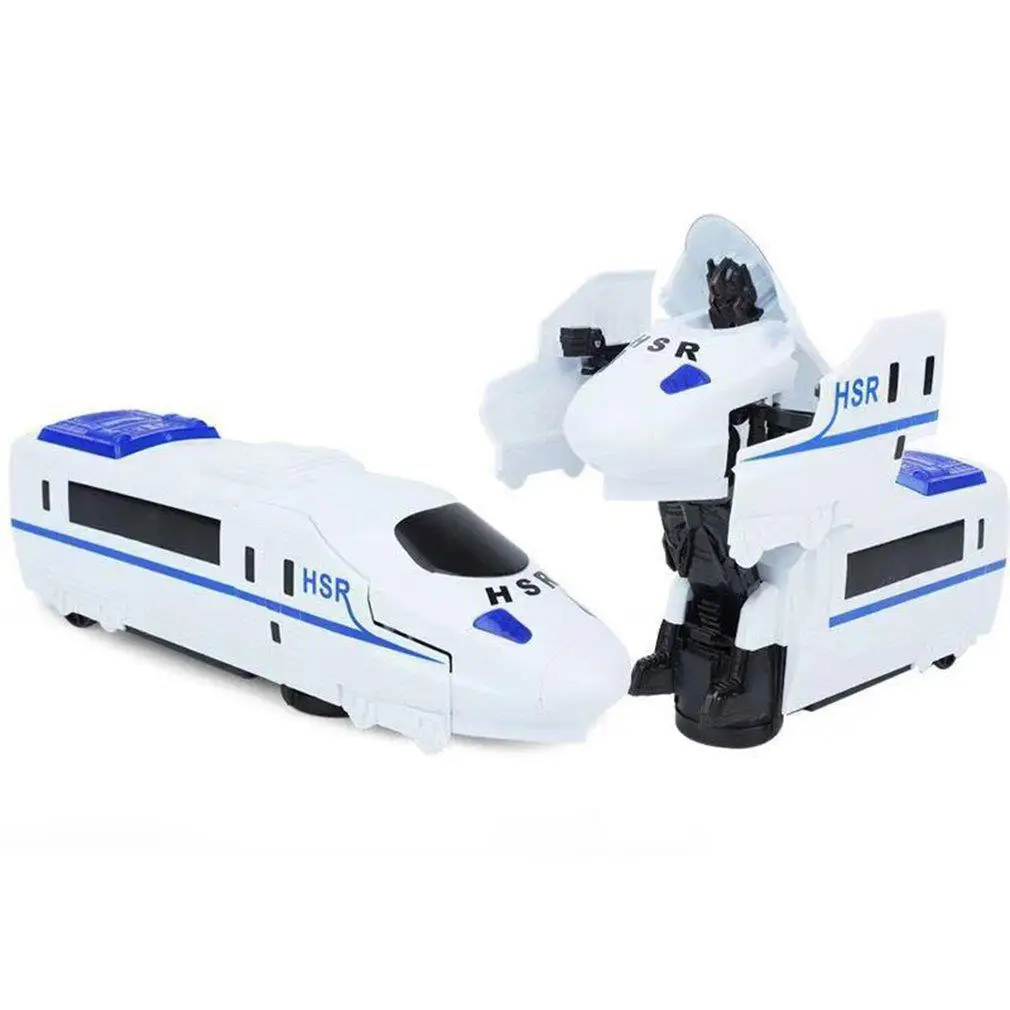 

Electric Deformation Train Robot Musical Light Toy Car Model Universal Transformation Robots Children Boys Educational Toys Gift
