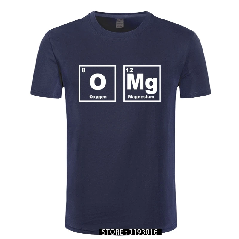 OMG Element Periodic Table Chemistry Science Funny T Shirt Tshirt Men Cotton Short Sleeve T-shirt Top Tees