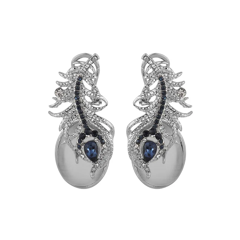 Женские серьги в виде крыльев Ангела роскошные серебряные с