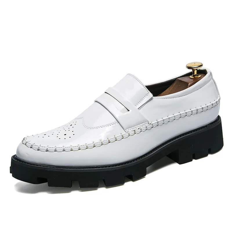 Men's Leather Casual Shoes NEW Non-Slip Thick Sole Business Designer Loafers Luxury Breathable Wedding Dress | Обувь