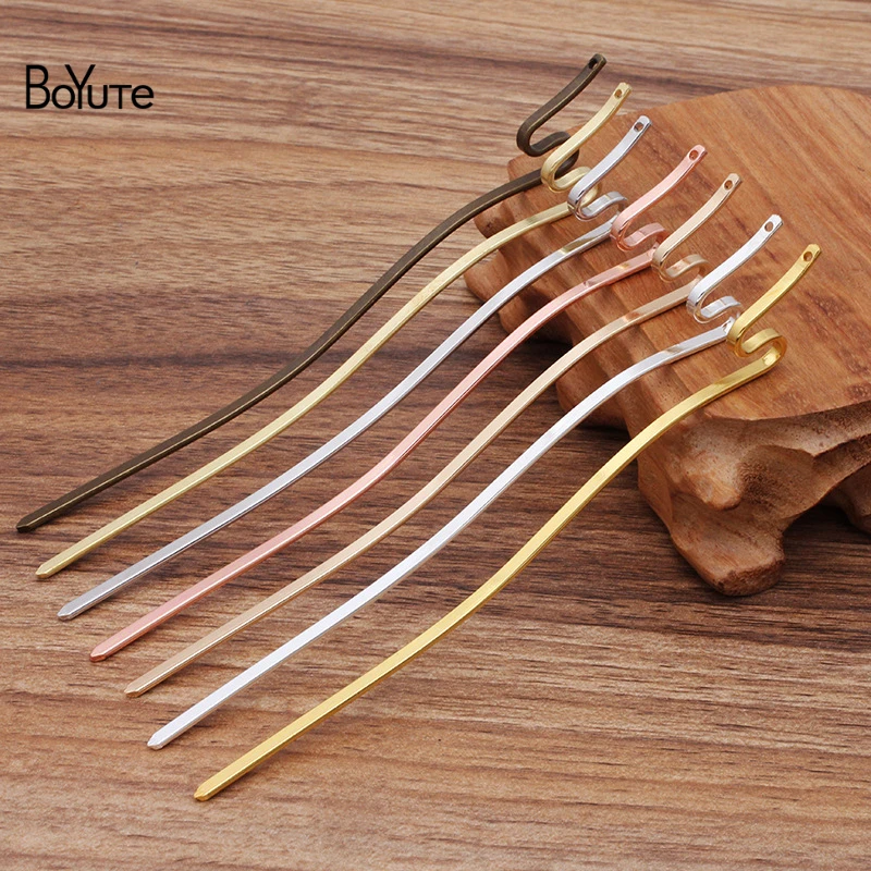 Металлическая латунная заколка для волос в форме змеи BoYuTe (10 шт./лот) 150*3 мм с