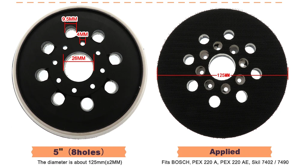 

Шлифовальная подошва VIBRATITE 5 дюймов 8 отверстий