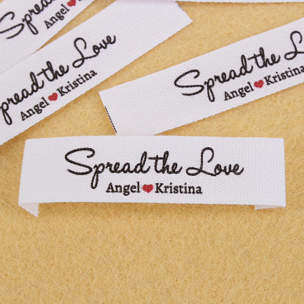 

Custom Sewing Labels, Personalized Tags, Name, Brand, White Fabric, Cotton Ribbon, Logo or Text, Crafts Gifts (MD5066)