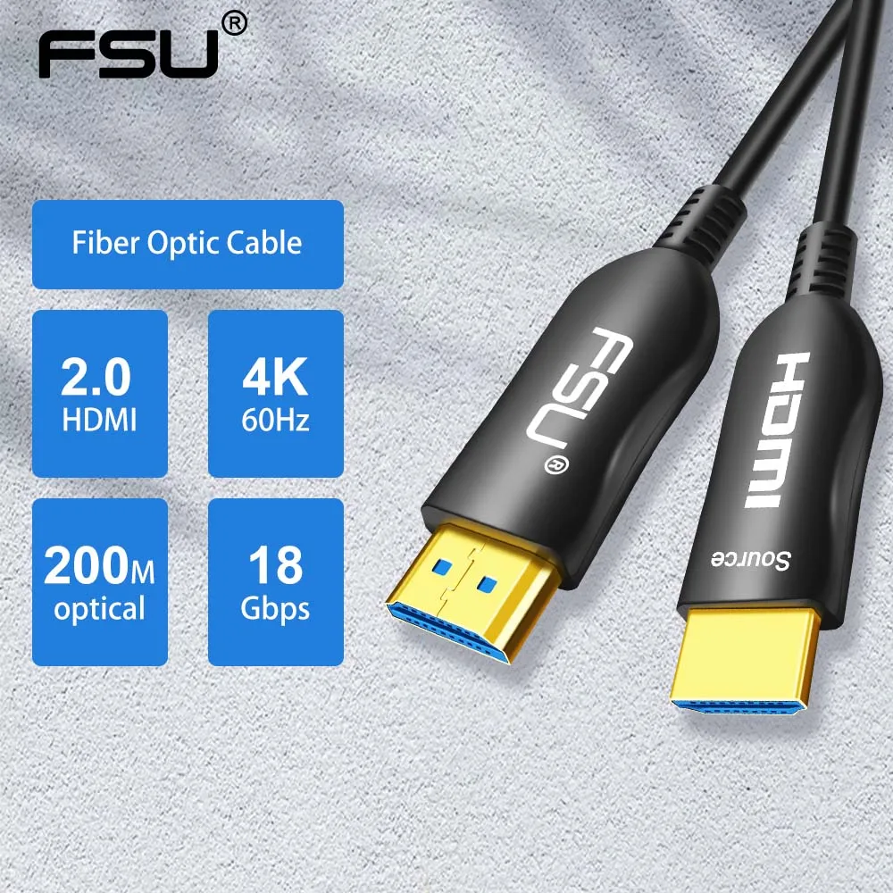 FSU HDMI 2 0 кабель 4K 60Hz волоконно оптический HDCP2.2 для HDTV Box проектор PS4 Кабель 10m 20m 30m
