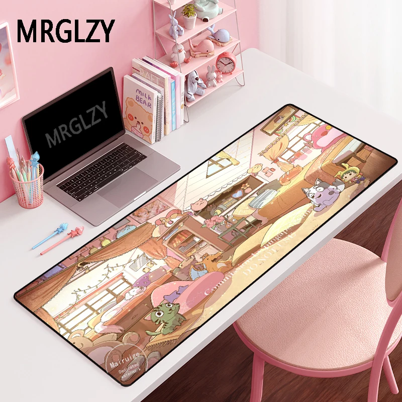 

MRGLZY Cute Pink Girly Bedroom Multi-size Gamer Mouse Pad XXL Large MousePads Carpet Laptop Gaming Accessories Desk Mat for LOL
