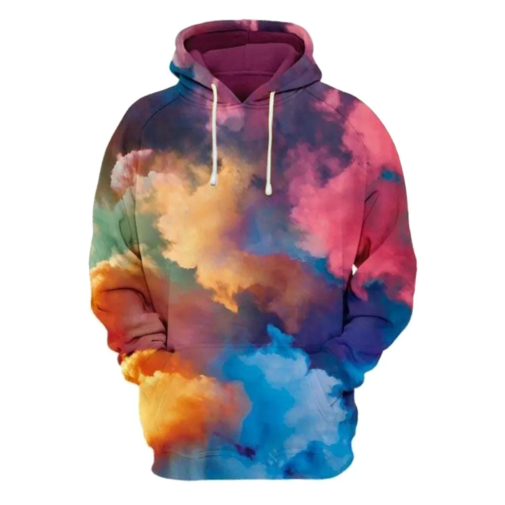 Мужская ветровка с капюшоном и 3D принтом на осень/зиму|Джемперы| |