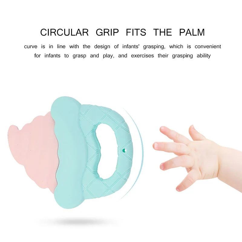 

8pcs Baby Rattle Toy Cartoon Shaking Bell Newborns Teether Handbell ice cream mushroom cake Educational Toy For Infant