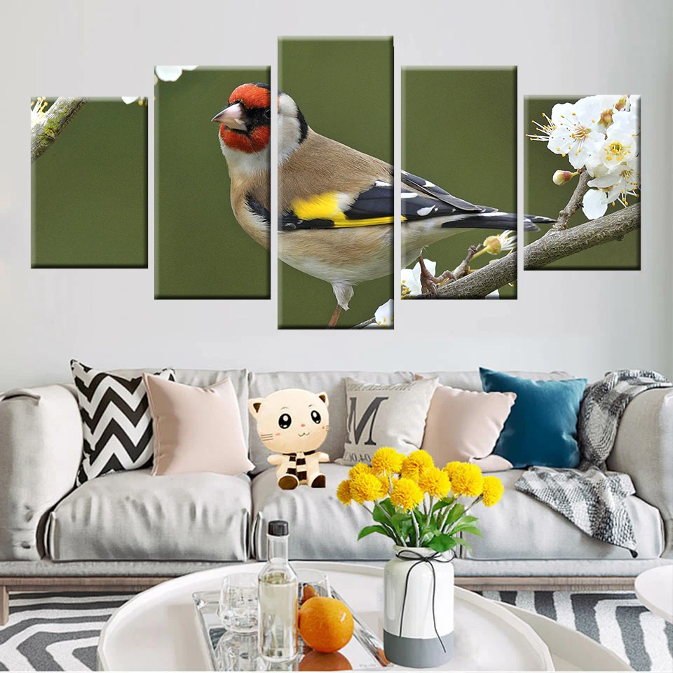 Алмазная картина пейзаж вышивка домашний декор 5 шт. золотой цветок круглая