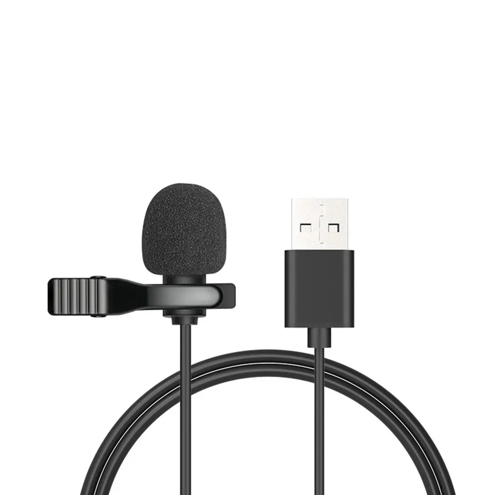 

Portable USB Mini Microphone 1.5m Lapel Lavalier Mic Clip-on External Buttonhole Microphones for Laptop computer Recording Chat