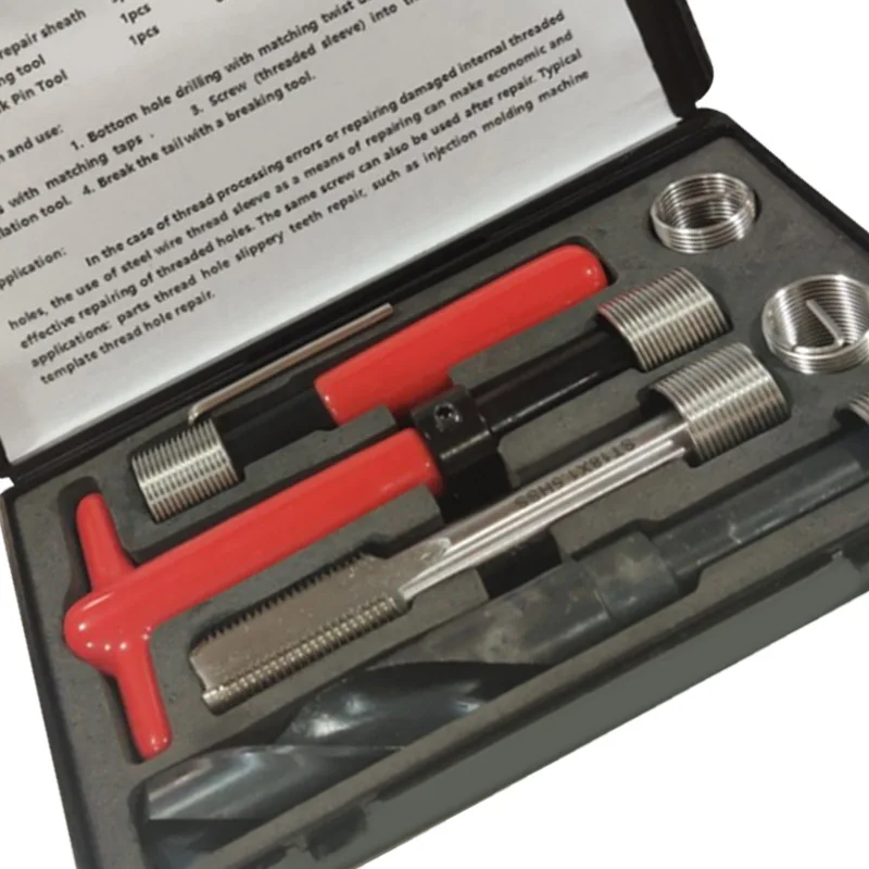 

Kit Thread repair tools Handtool Accessory M18*1.5 Damaged Equipment Supplies With storage box