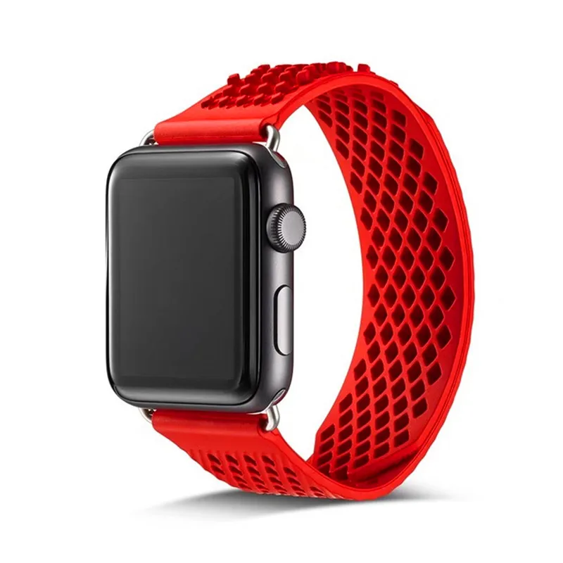 С застежкой и пряжкой петля ремешок для наручных часов Apple Watch 38/42 мм Спорт на открытом воздухе силиконовый для наручных часов iWatch, 5 4 44/40 мм браслет ремешок для наручных часов Apple Watch, версия 1, 2, 3, ремешок