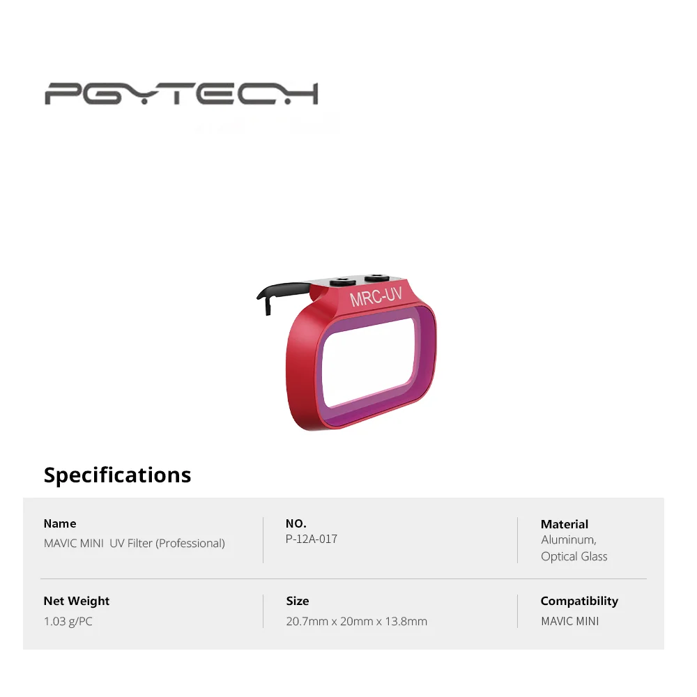 PGYTECH Mavic Mini MRC UV ND фильтры для DJI профессиональные защитные светильник поглощающий