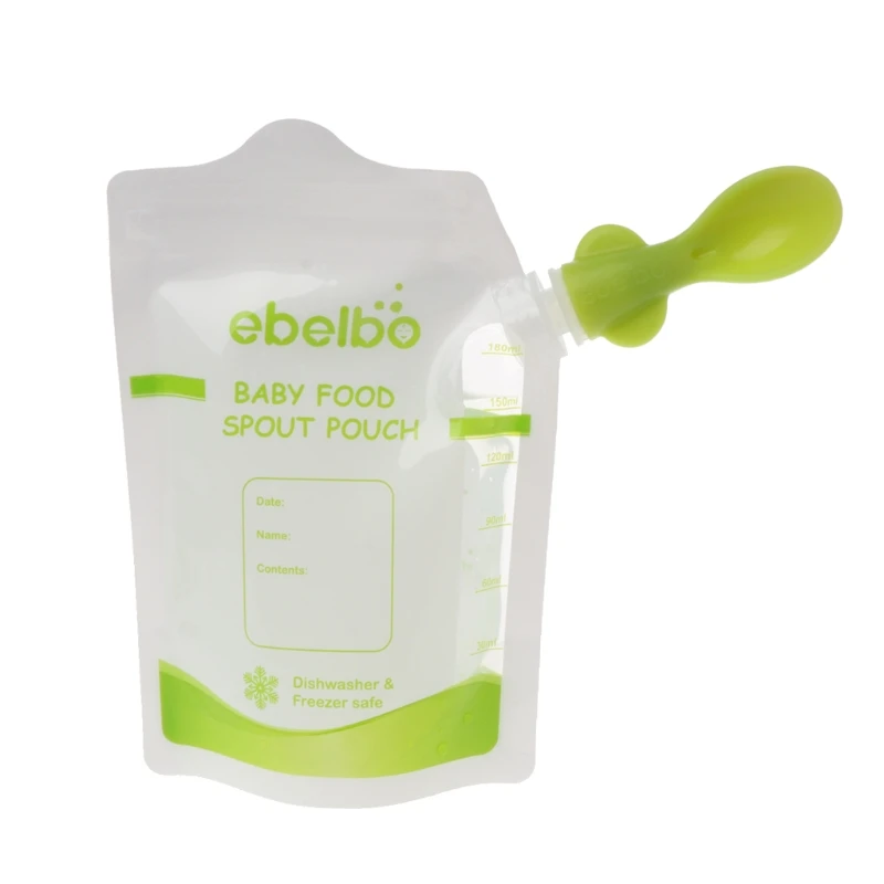 

10 PCS Baby Food Pouches Feeding Supplies Bag Double Zippers Reusable Food Box