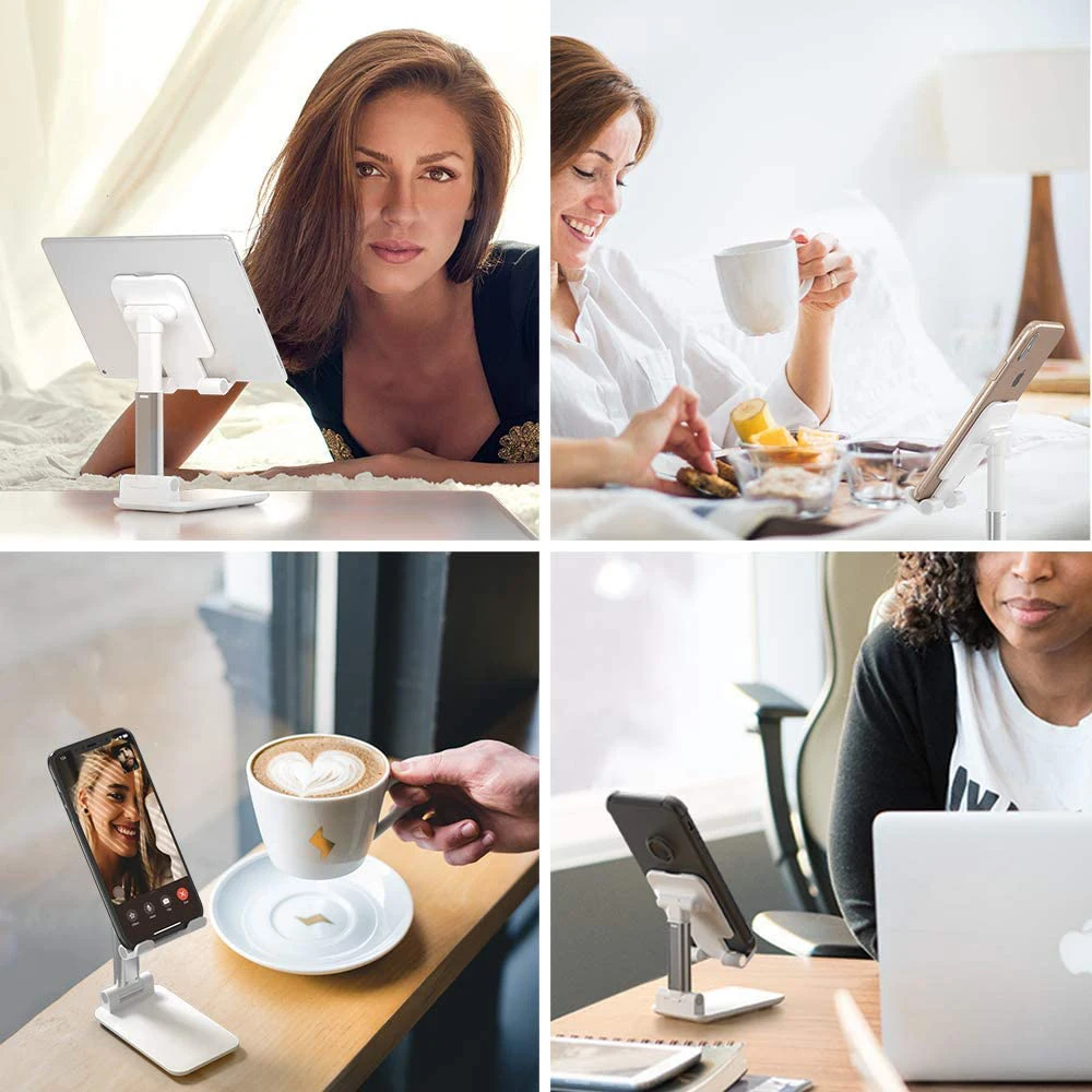 

2021 Metal Desktop Tablet Holder Table Cell Foldable Extend Support Desk Mobile Phone Holder Stand For Xiaomi iPad Adjustable