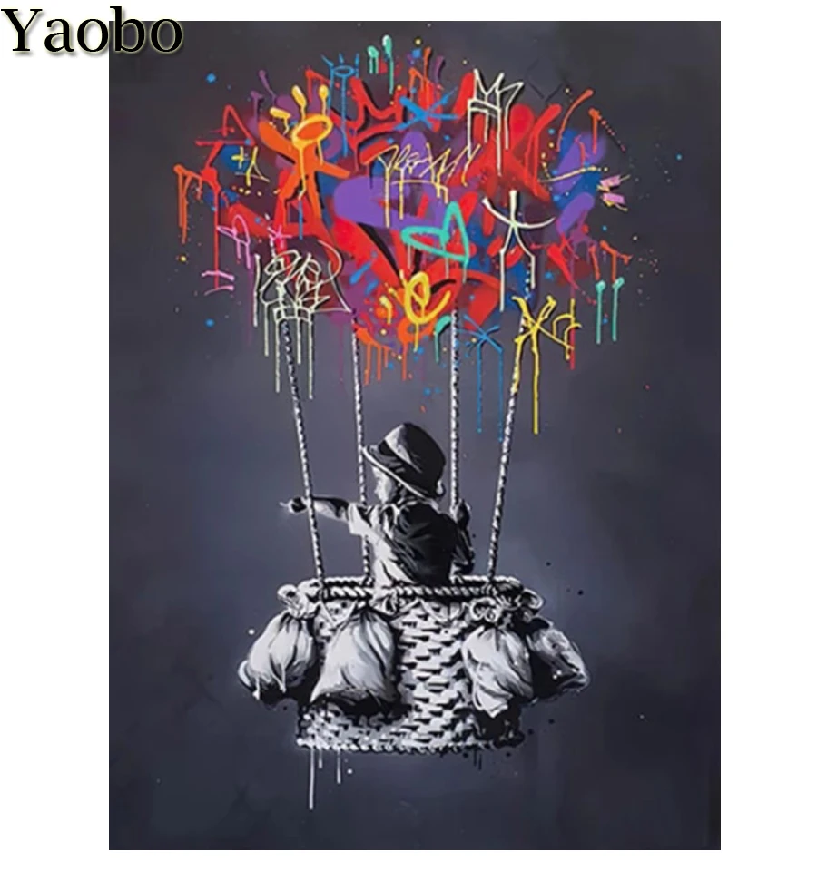 

5d Diy Diamond Painting Street fashion Graffiti Cute Kids Full Square round Mosaic Embroidery Cross Stitch Kits Diamond Art