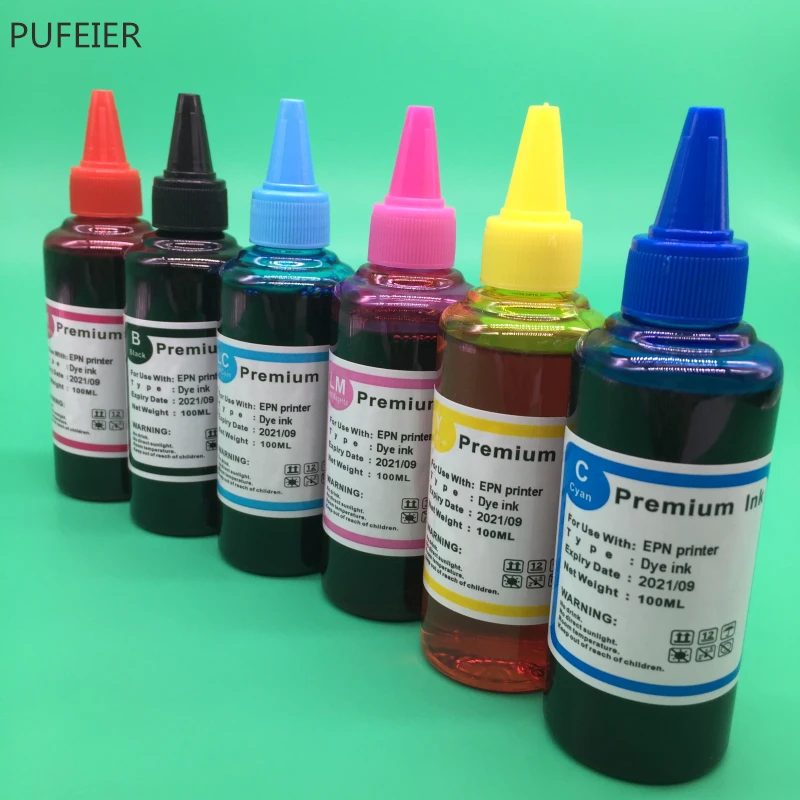 6 шт х 100 мл T0481-T0486 чернила на основе красителя для Epson R200 R220 R300 R300M R320 R340 RX500 RX600 RX620 струйный принтер