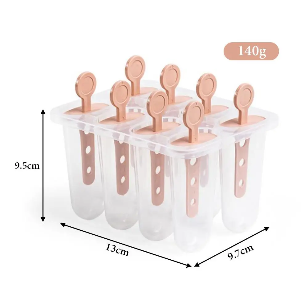 

Ice Cream Mold Ice Tray Molds Reusable Healthy Plastic 8-Hole Milk Kitchen Summer Popsicle Molds with Sticks and Drip-Guards