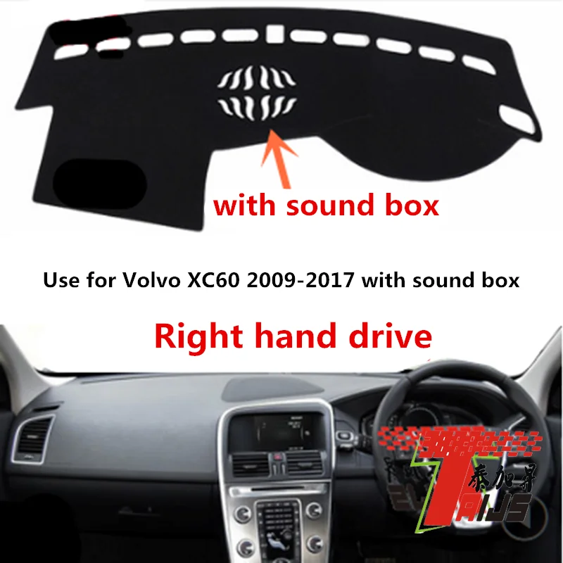 

Taijs крышка приборной панели автомобиля с правым рулем используется для V olvo XC60 2009-2017 со звуковой коробкой, защита от солнца