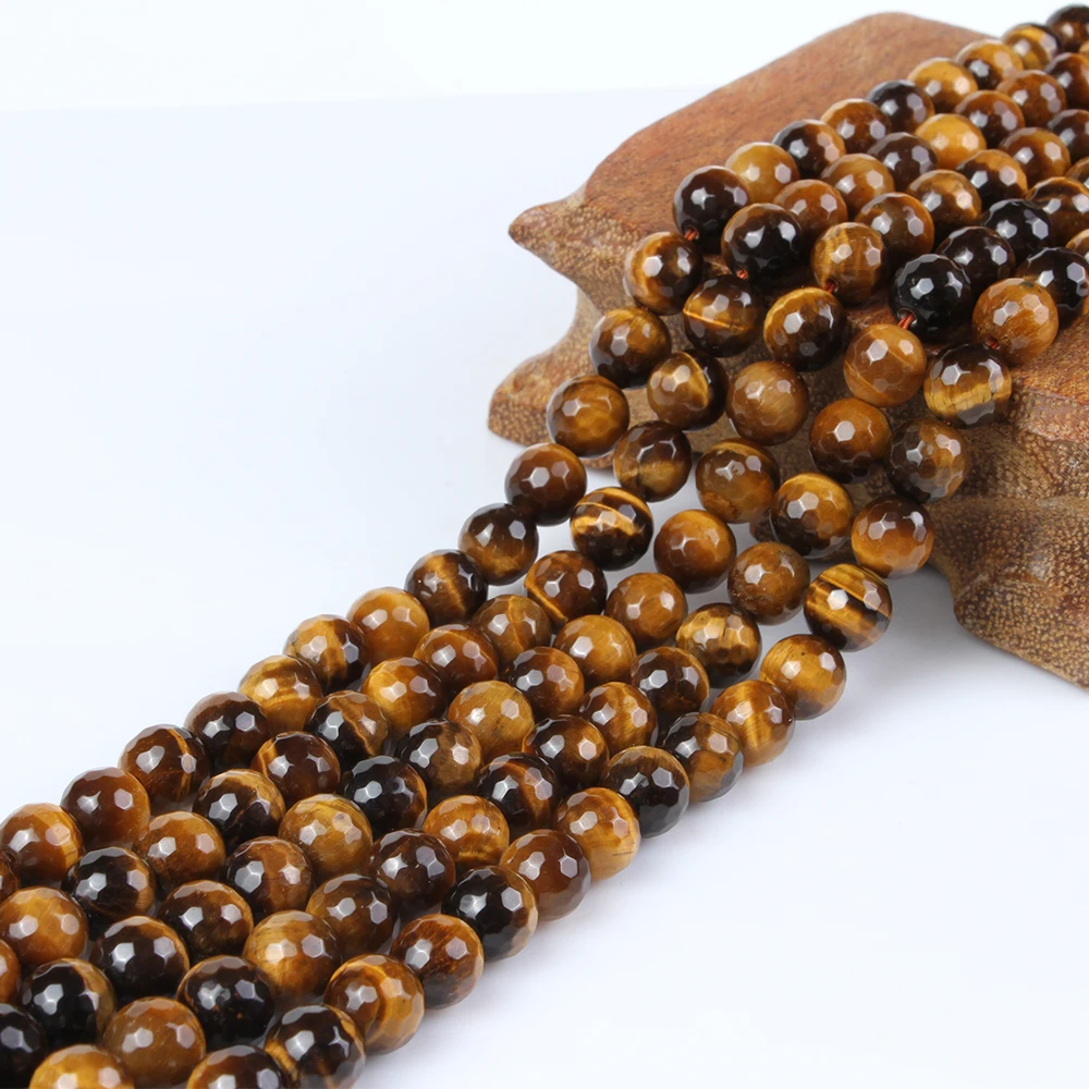 

128 натуральный Ограненный желтый тигровый глаз драгоценный камень 6 8 10 мм незакрепленные бусины аксессуары для изготовления ювелирных изде...