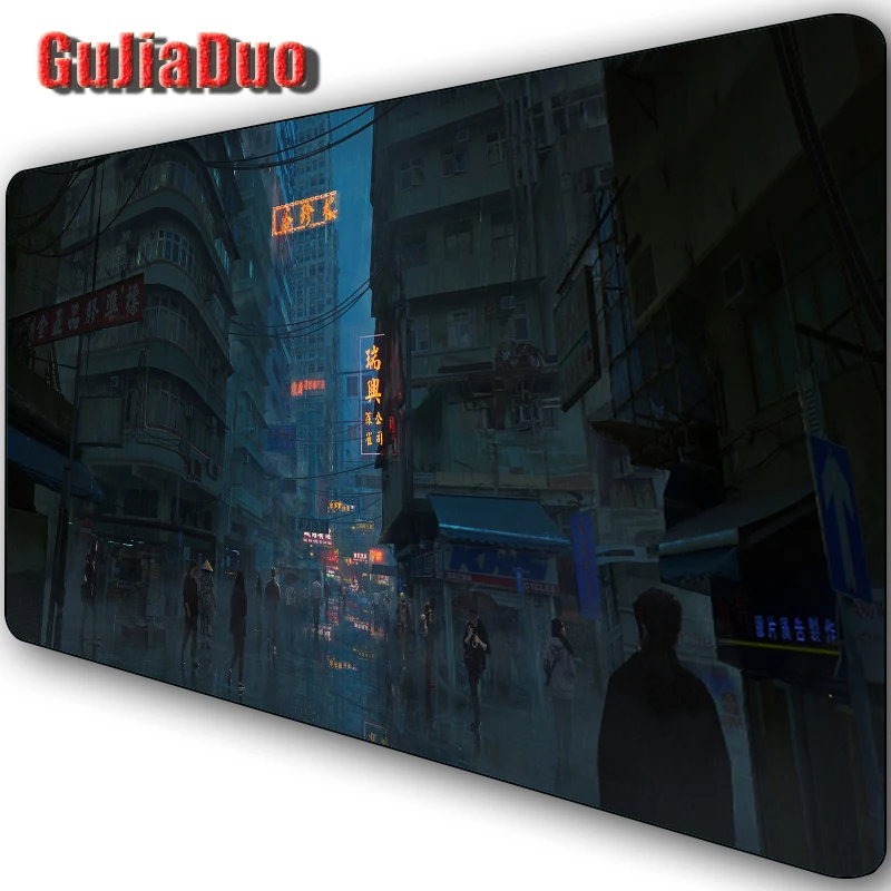 

GuJiaDuo Anime Street View Mouse Pad Gamer XXL Large Non-slip Computer and Offirce Table Pad Gaming Accessories Comics Mousepad