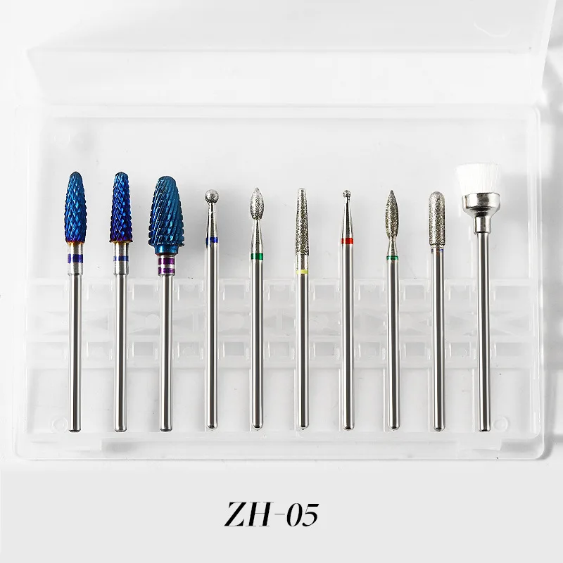 

10Pcs/box Nail Cone Tip Ceramic Drill Bits Electric Cuticle Clean Rotary For Manicure Pedicure Grinding Head Sander Tool