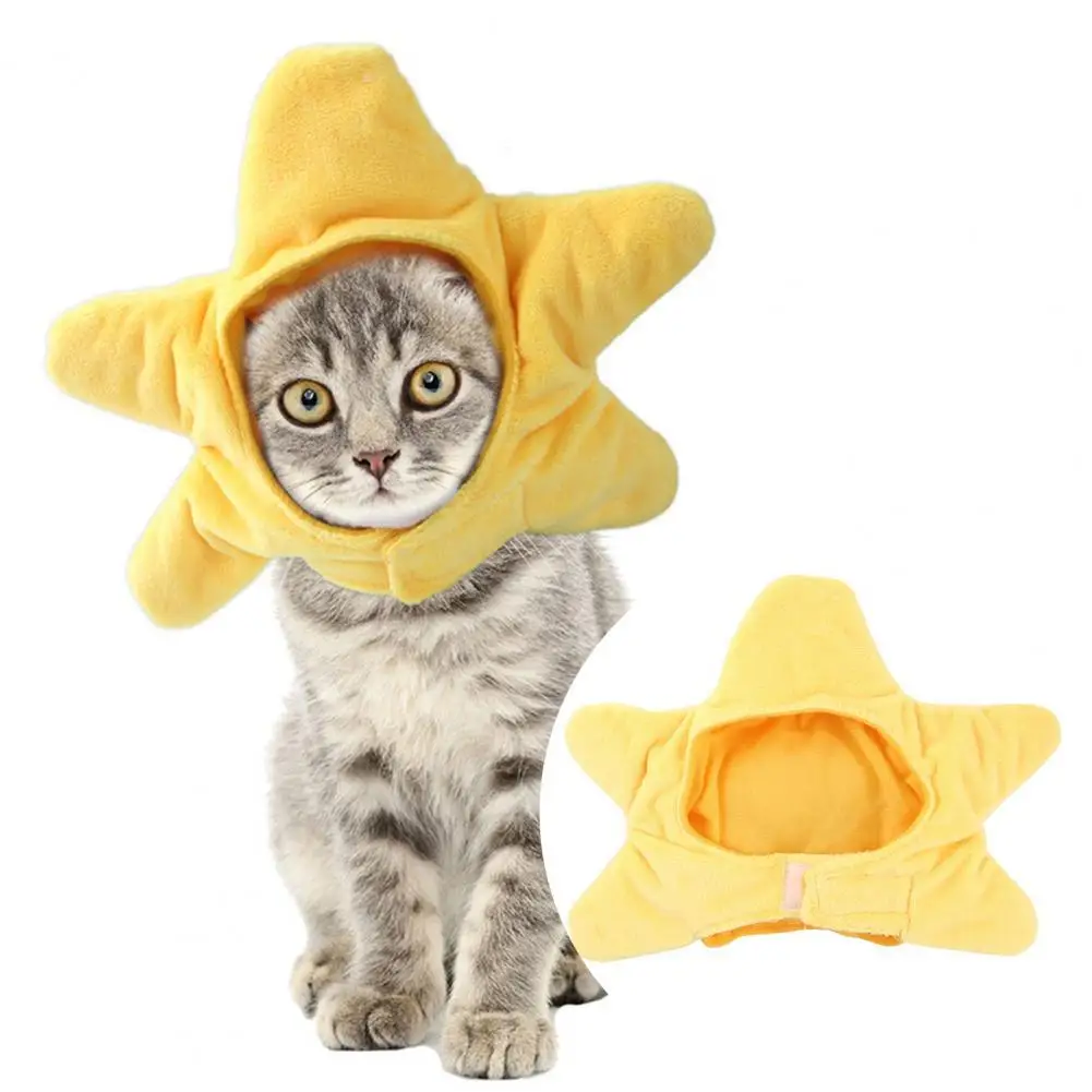 

Yellow Soft Decorative Pet Cosplay Headwear Plush Cat Cross Dress Decorative for Cat