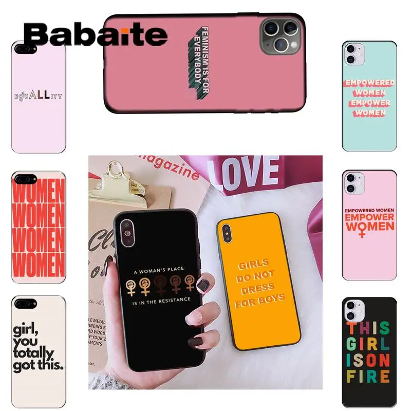 

Babaite Feminist Quotes Girl Power Black Phone Case For iPhone 8 7 6 6S Plus X XS MAX 5 5S SE XR 11 11pro promax 12 12Pro Promax