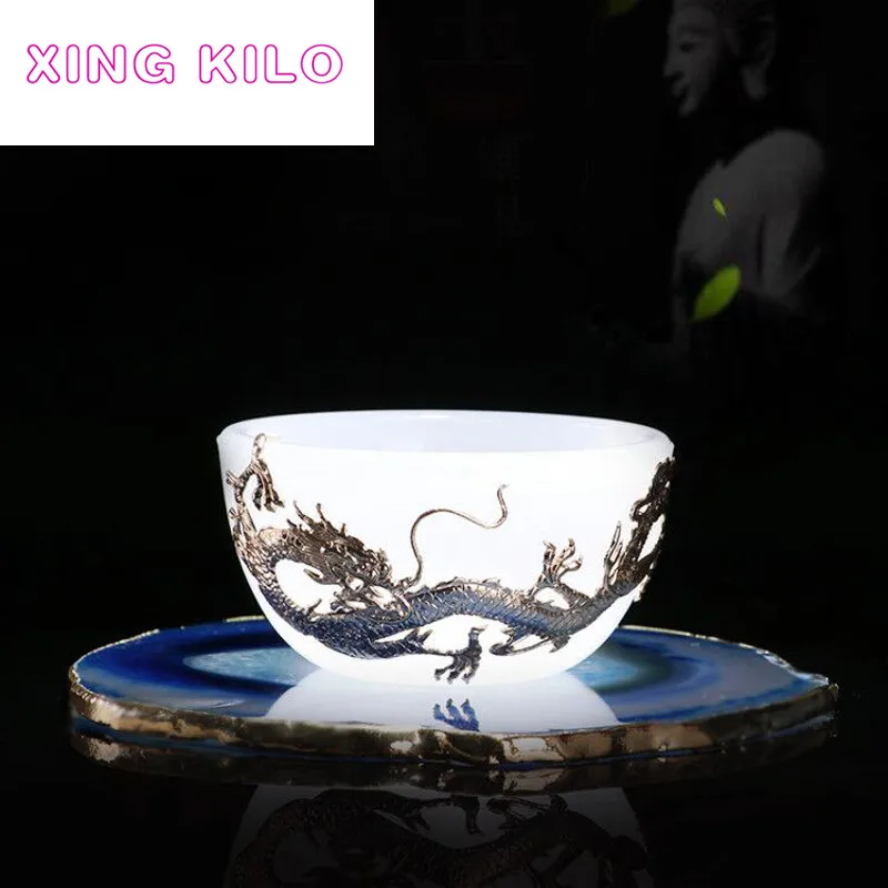 Белая высококачественная фарфоровая чашка из нефрита белая индивидуальная