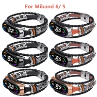 new fashion leather strap for xiaomi mi band 7 6 5 bracelets ethnic style retro watch band on miband 5 6 %d1%80%d0%b5%d0%bc%d0%b5%d1%88%d0%be%d0%ba correa pulseira