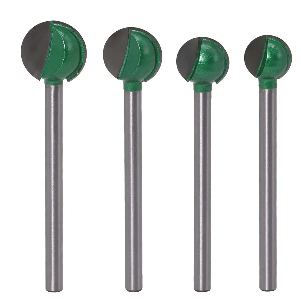 

6mm Shank Ball Nose Round Carving Bit Cove CNC Milling Bit Radius Core Tungsten Carbide Router Bit for Wood