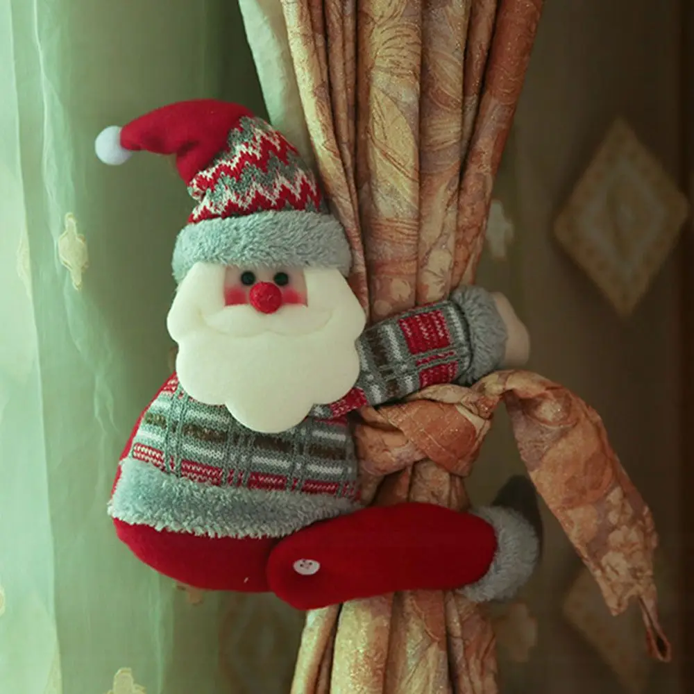 Рождество 2020 Санта Клаус снеговик лось занавес Tieback с пряжкой держатель крючок