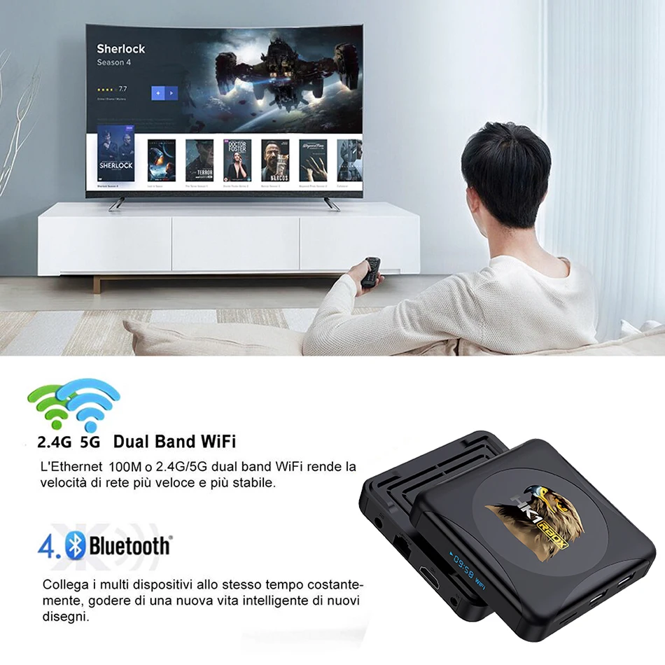 

Android 10 TV Box Rockchip RK3318 2.4G/5G 4K Dual Wifi BT Smart TVBox Android 4G 64GB Youtube Media Google Player Set Top Box