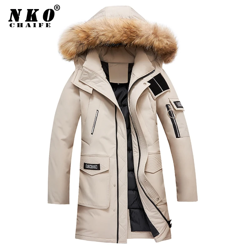 

CHAIFENKO Brand Winter Casual Long Parkas Men Windproof Warm Fur Collar Thick Jacket Coat Men Fashion Hooded Outdoor Parkas Men