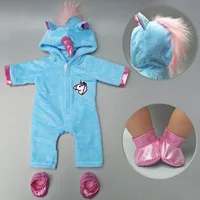 Кукольное пальто для 43 см куклы мультяшный синий Кот Толстовка Комплект 18