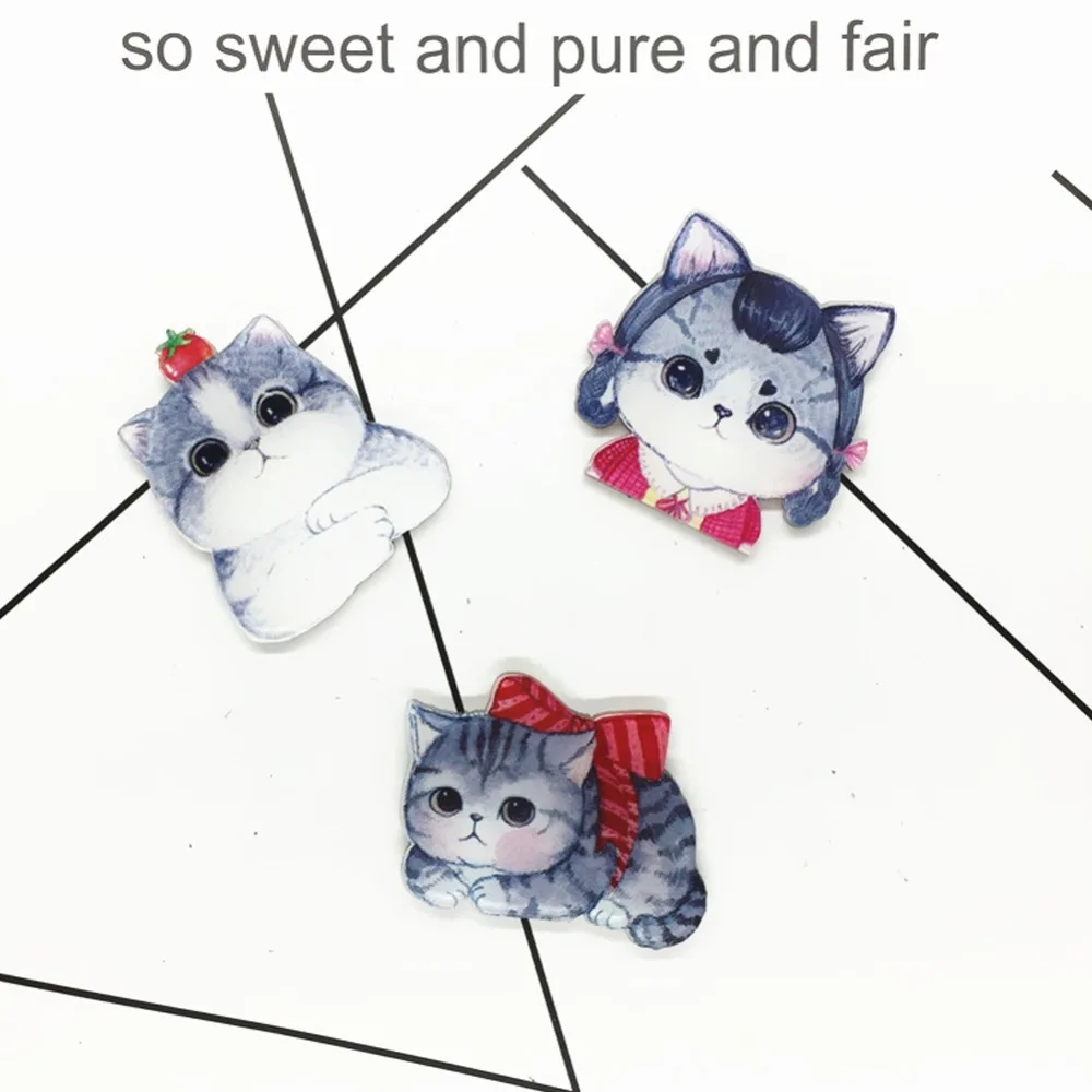 1 шт. Броши Мультяшные кошки Собака Панда значки для рюкзака акриловые Значки