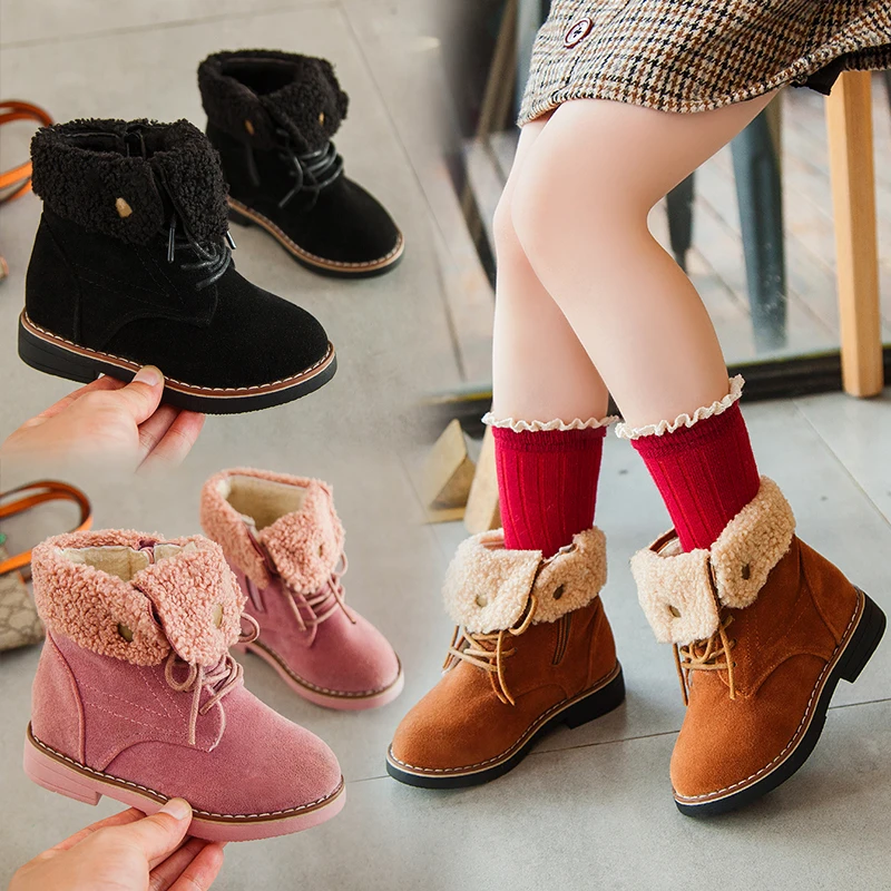 Обувь коллекция 2019 года модные зимние однотонные детские ботинки для девочек и