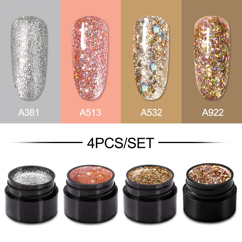 Цветной гель ROSALIND 4 шт./лот 5 мл профессиональная краска для ногтей Гель-лак