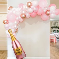 lets party pink bottle balloon 36 inch big cup foil balloons pink white latex rose gold metallic for wedding birthday party