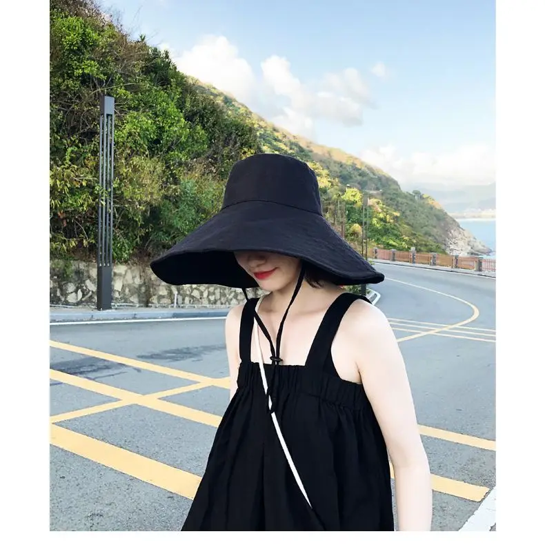 Панама женская складная с широкими полями однотонная из мягкого хлопка в