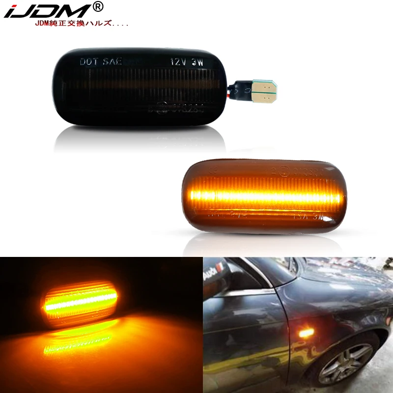 

iJDM Smoke Lens Amber Yellow LED Front Fender Side Marker Light For Audi A3 S3 8P A4 S4 RS4 B6 B7 B8 A6 S6 RS6 Turn Signal Light