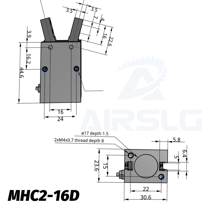 Угловой Воздушный Захват MHC2-10D 16D 20D 25D 180 ° угловой Воздушный Захват Cam style MHY2-10D 16D 20D 25D caluminium clamp - Цвет: MHC2-16D