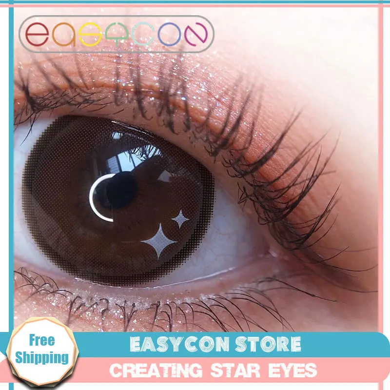 Контактные линзы EASYCON little stars Color ed для глаз косметика зрачок красоты 2 шт./пара