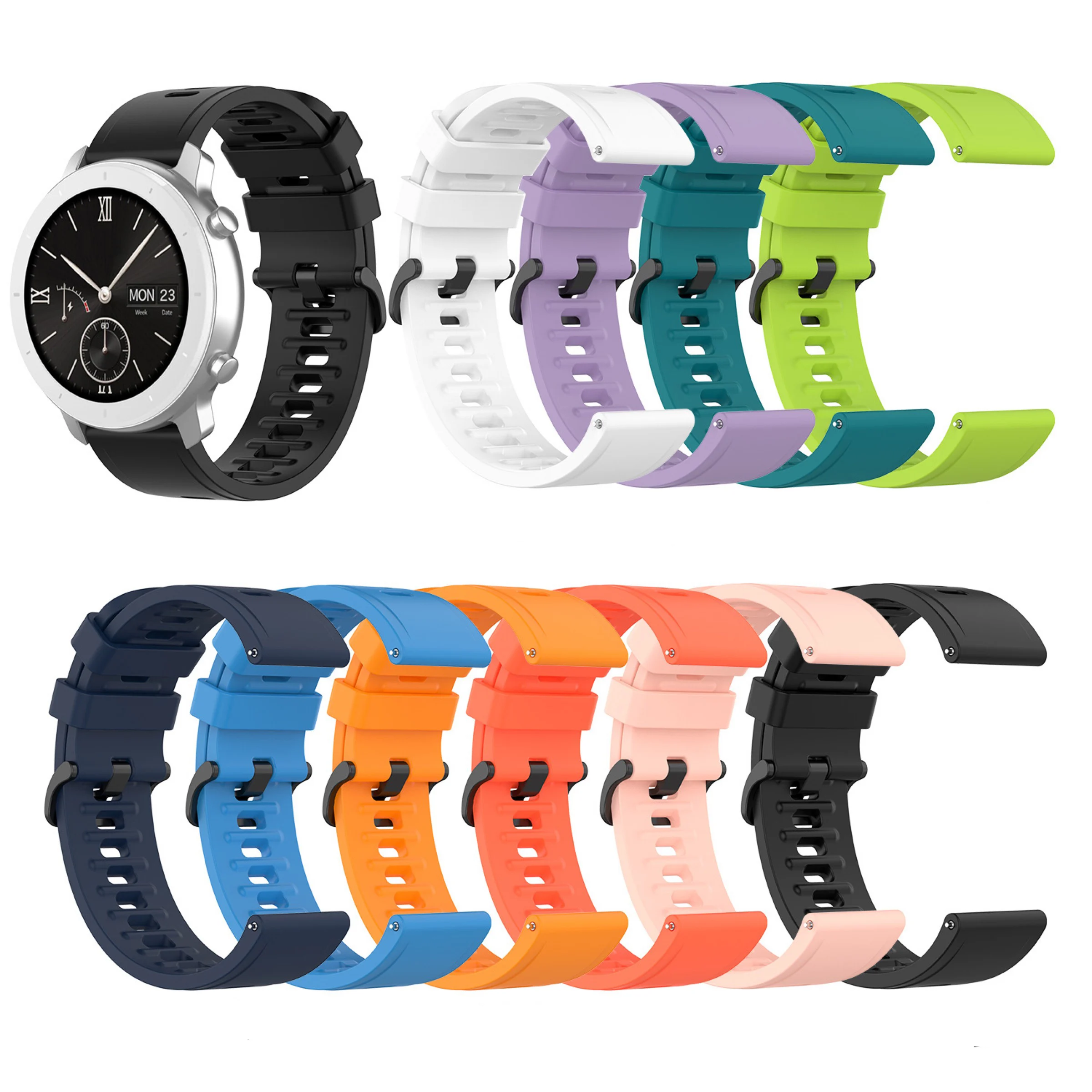 

Watchband For Xiaomi Huami Amazfit Bip GTS 2 GTR 2 Silicone Wrist Strap Band For Amazfit GTR 47mm 42mm GTS Pace Stratos Bracelet