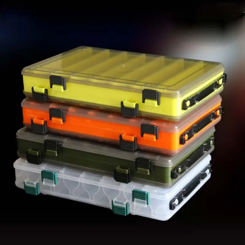 

Fishing Box 14 compartments Fishing Accessories lure Hook Boxes Storage Double Sided High Strength Fishing Lure Tackle Box