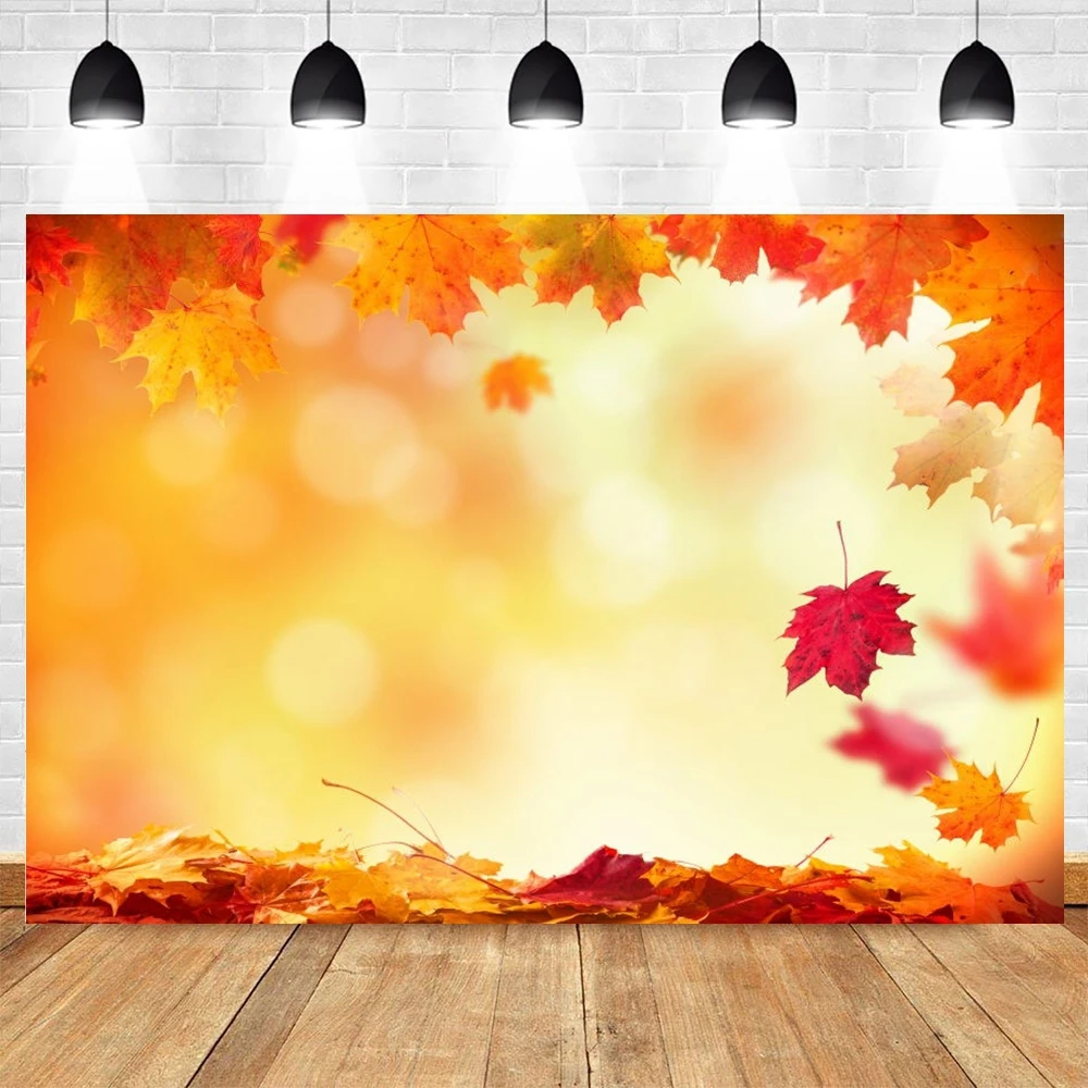 

Autumn Natural Scenery Leaves Dreamy Photography Backdrop Glitter Photographic Background Vinyl Photocall Photophone Poster