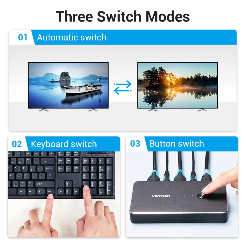 Квм переключатель Vention HDMI USB 2 0 для принтера монитора клавиатуры мыши шт. с общим