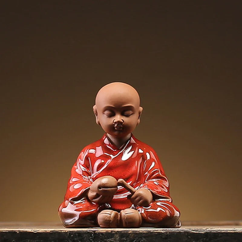 

Handmade Creative Little Monk Zen Ornaments Purple Sand Home Decorations Tea Ceremony Tea Tray Pet Kung Fu Teaware