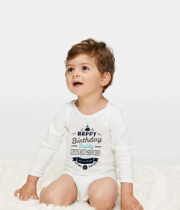 0-24M Infant Newborn Baby Boy Girl Long Sleeve Letter Print Happy Birthday Dad Romper Autumn Clothes Cotton Onesie | Мать и ребенок