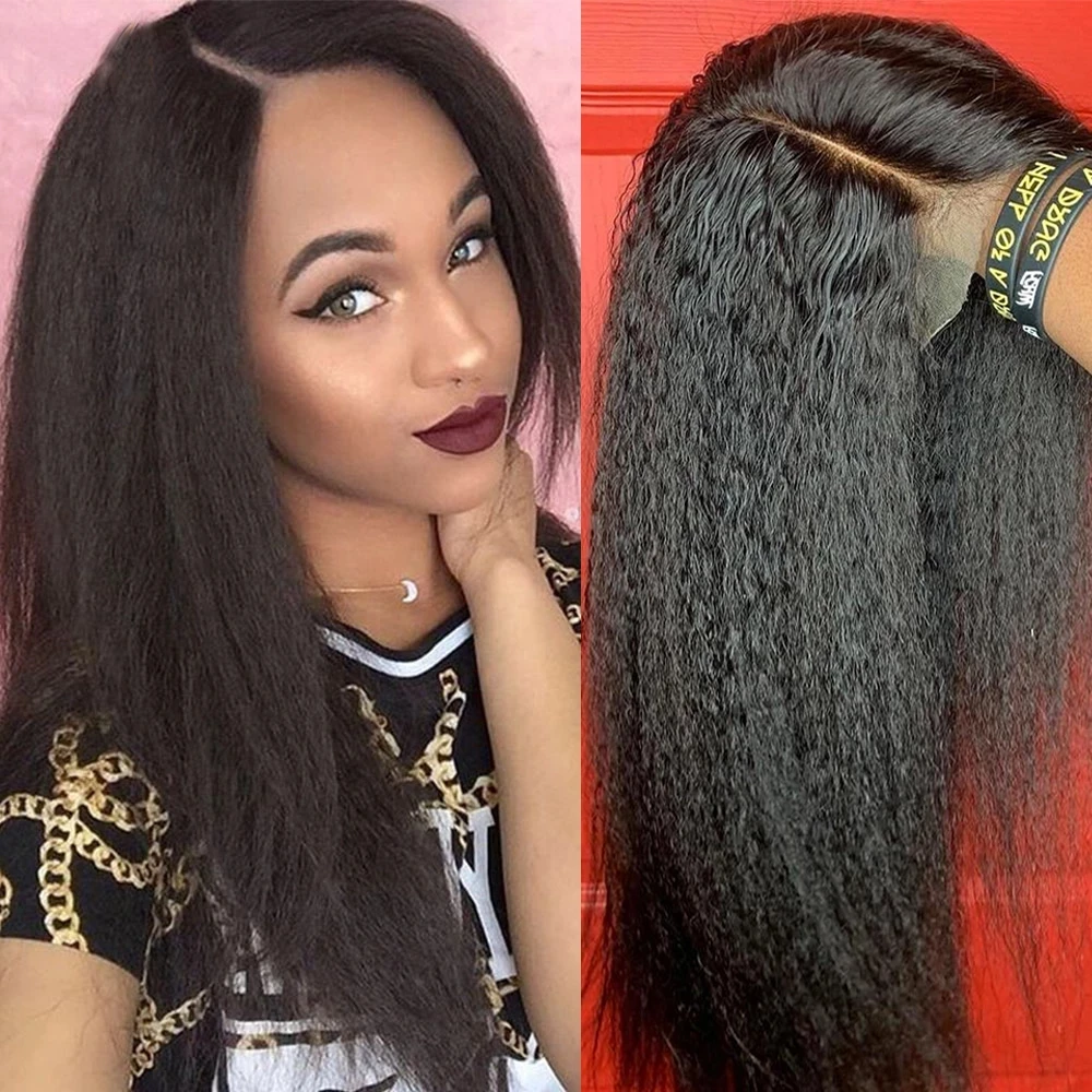 

30 Inch Kinky Straight Wig HD Lace Frontal Wig Malaysian Remy Human Hair 5x5 Lace Closure Wigs Transparent Lace Frontal Wigs